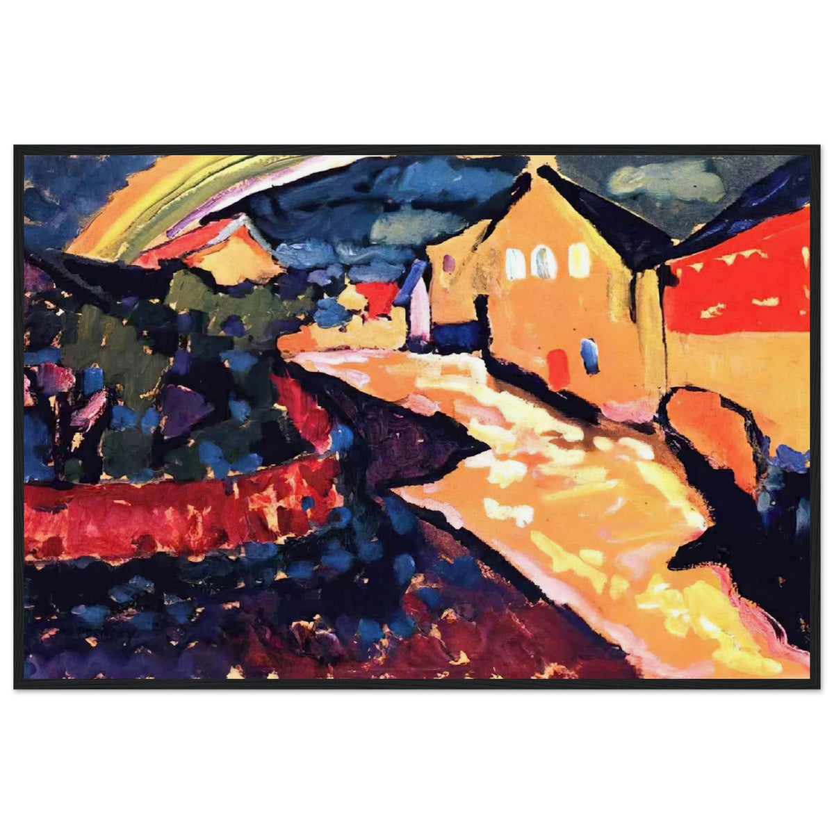 MURNAU WITH RAINBOW 1909 Framed Poster | Wassily Kandinsky Framed Prints Wall Art | Wassily Kandinsky Shop