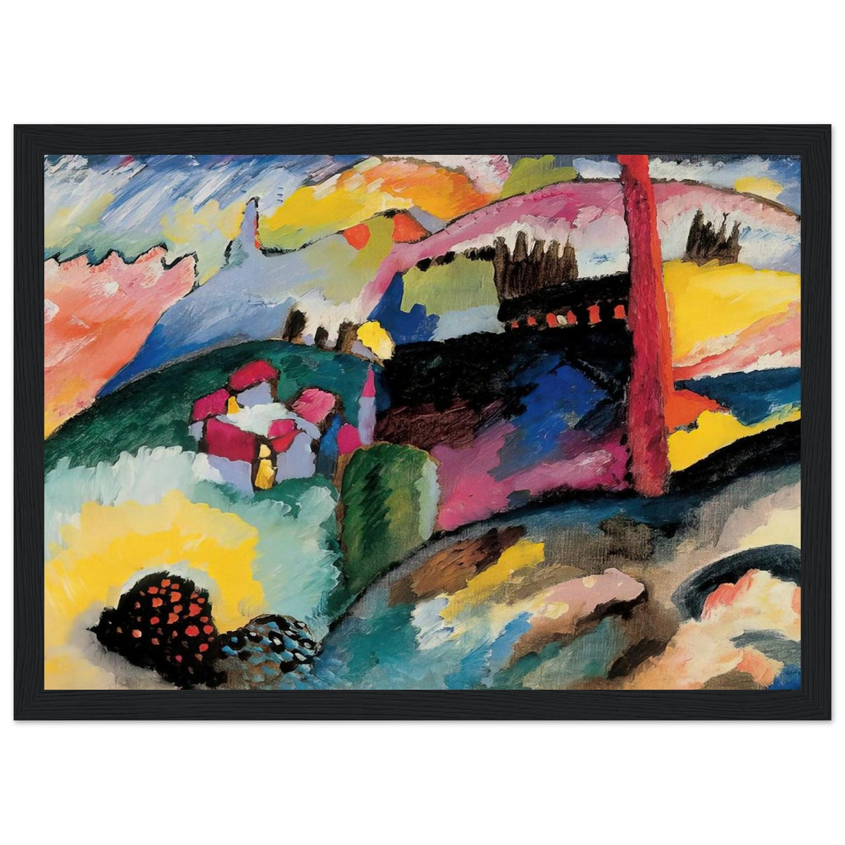 LANDSCAPE WITH FACTORY CHIMNEY 1910 Framed Poster | Wassily Kandinsky Framed Prints Wall Art | Wassily Kandinsky Shop