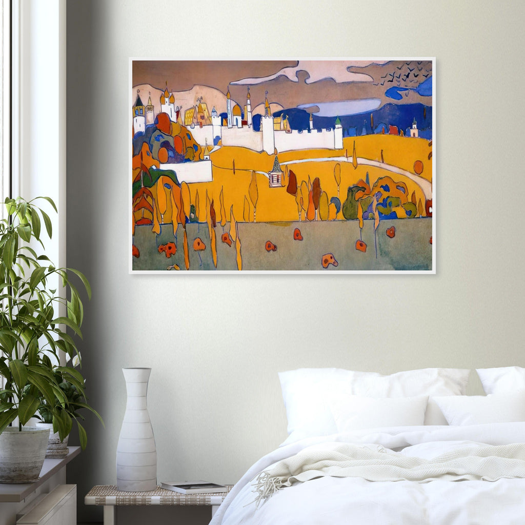WALLED CITY IN AUTUMN LANDSCAPE 1902 Framed Poster | Wassily Kandinsky Framed Prints Wall Art | Wassily Kandinsky Shop