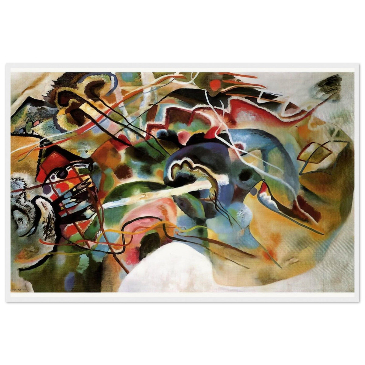PICTURE WITH A WHITE BORDER 1913 Framed Poster | Wassily Kandinsky Framed Prints Wall Art | Wassily Kandinsky Shop