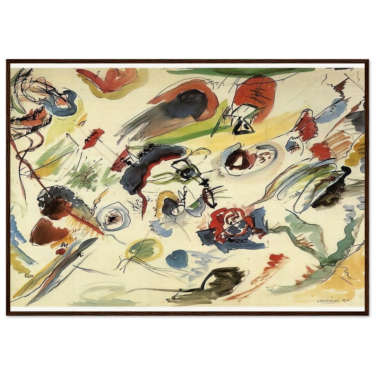 UNTITLED FIRST ABSTRACT WATERCOLOR 1910 Framed Poster | Wassily Kandinsky Framed Prints Wall Art | Wassily Kandinsky Shop
