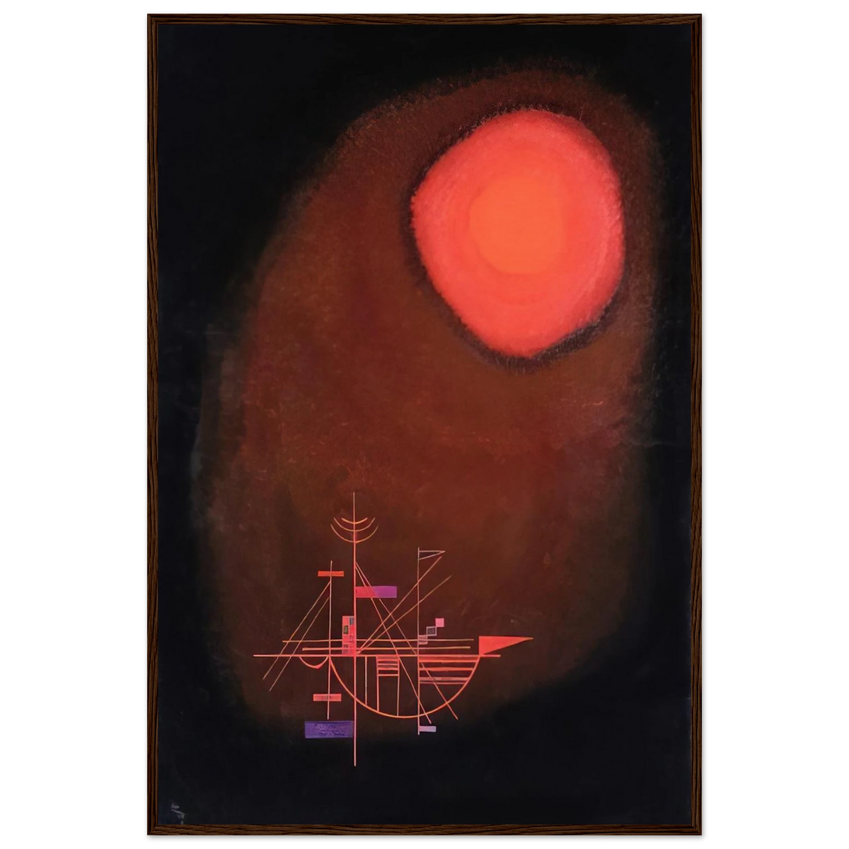 RED SUN AND SHIP Framed Poster | Wassily Kandinsky Framed Prints Wall Art | Wassily Kandinsky Shop