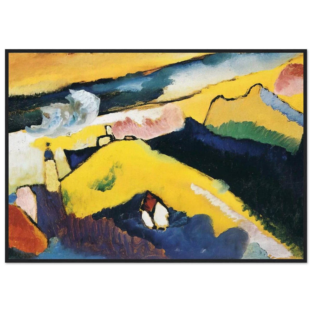MOUNTAIN LANDSCAPE WITH CHURCH 1910 Framed Poster | Wassily Kandinsky Framed Prints Wall Art | Wassily Kandinsky Shop