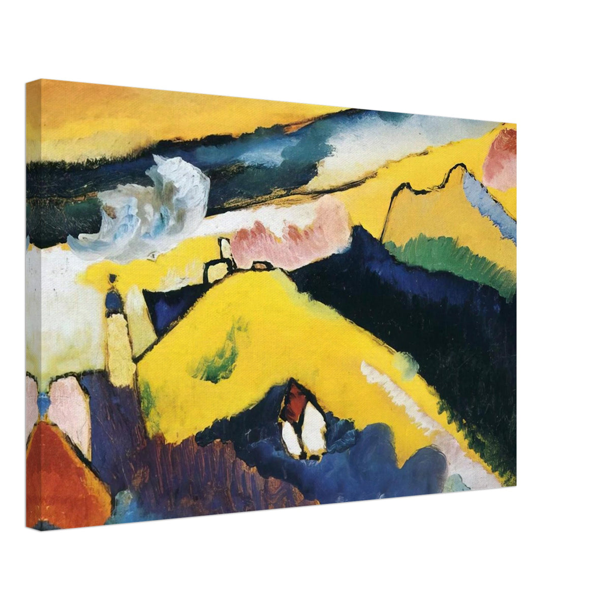 MOUNTAIN LANDSCAPE WITH CHURCH 1910 Canvas | Wassily Kandinsky Canvas | Wassily Kandinsky Shop