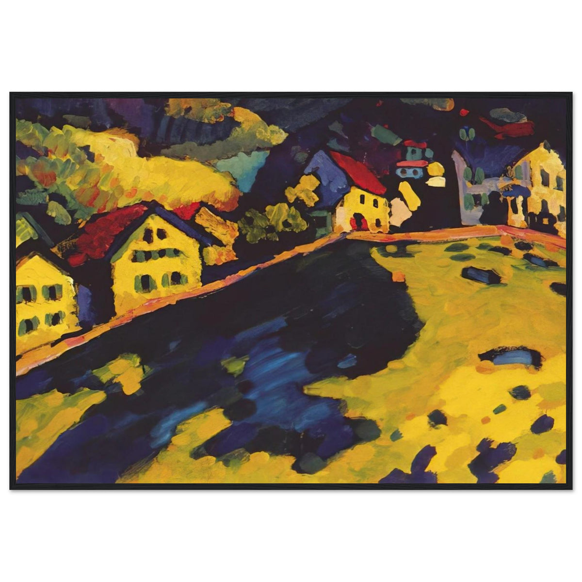 HOUSES AT MURNAU 1909 Framed Poster | Wassily Kandinsky Framed Prints Wall Art | Wassily Kandinsky Shop