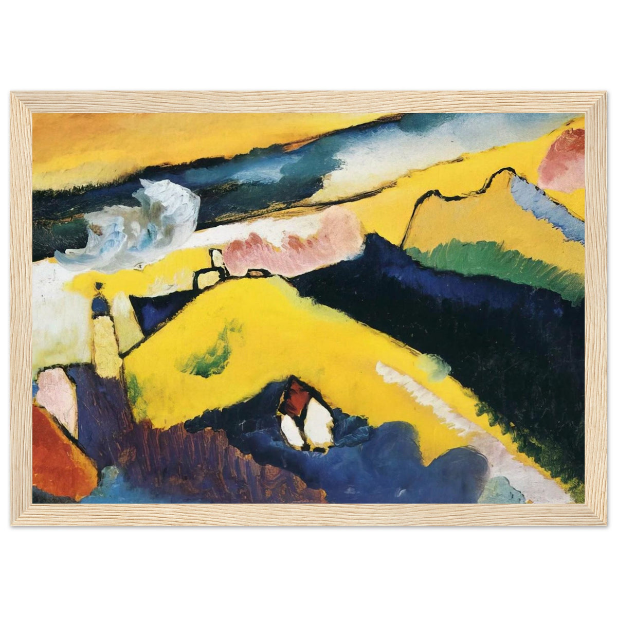 MOUNTAIN LANDSCAPE WITH CHURCH 1910 Framed Poster | Wassily Kandinsky Framed Prints Wall Art | Wassily Kandinsky Shop