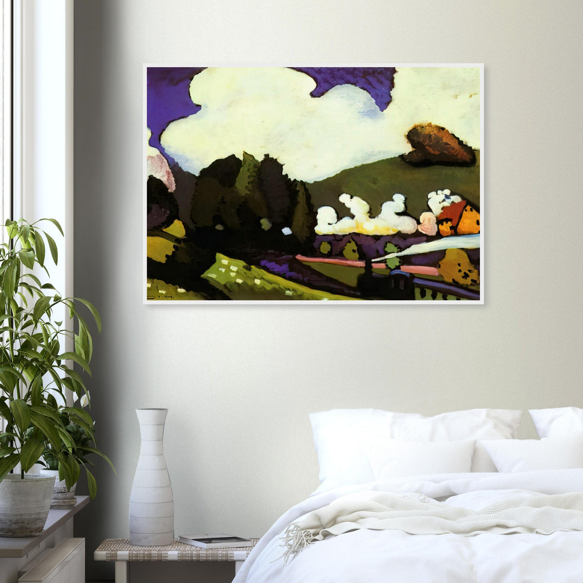 LANDSCAPE WITH A STEAM LOCOMOTIVE 1909 Framed Poster | Wassily Kandinsky Framed Prints Wall Art | Wassily Kandinsky Shop