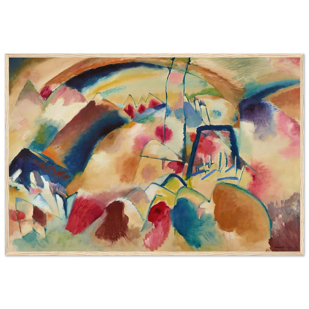 LANDSCAPE WITH CHURCH 1913 Framed Poster | Wassily Kandinsky Framed Prints Wall Art | Wassily Kandinsky Shop