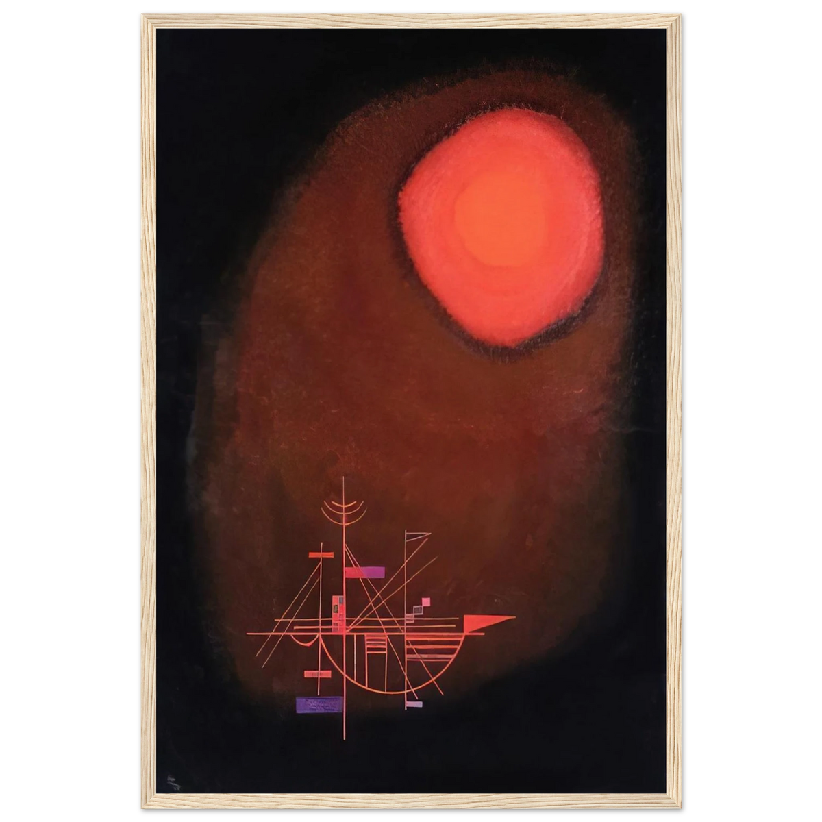 RED SUN AND SHIP Framed Poster | Wassily Kandinsky Framed Prints Wall Art | Wassily Kandinsky Shop