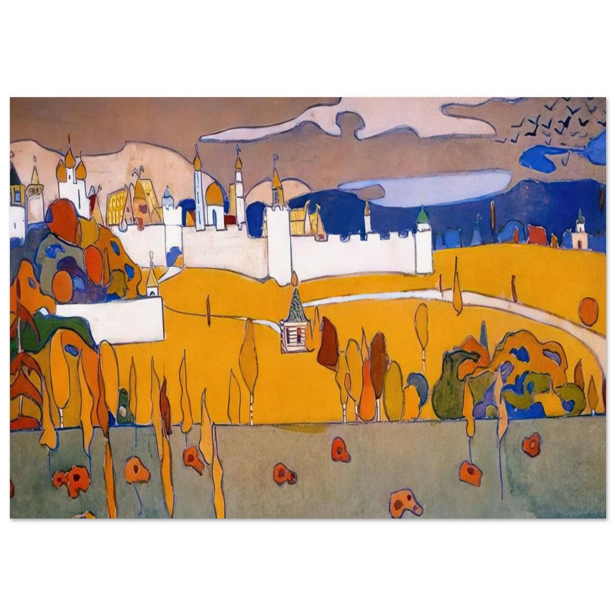WALLED CITY IN AUTUMN LANDSCAPE 1902 Poster | Wassily Kandinsky Poster | Wassily Kandinsky Shop