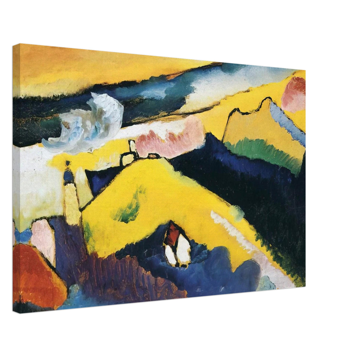 MOUNTAIN LANDSCAPE WITH CHURCH 1910 Canvas | Wassily Kandinsky Canvas | Wassily Kandinsky Shop