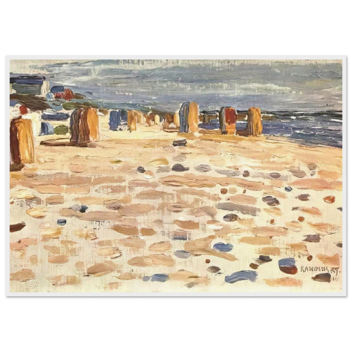 BEACH BASKETS IN HOLLAND 1904 Framed Poster | Wassily Kandinsky Framed Prints Wall Art | Wassily Kandinsky Shop