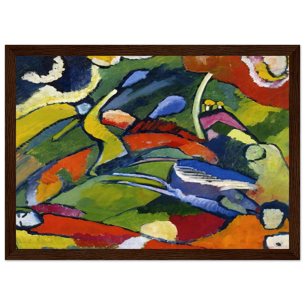 TWO RIDERS AND RECLINING FIGURE Framed Poster | Wassily Kandinsky Framed Prints Wall Art | Wassily Kandinsky Shop