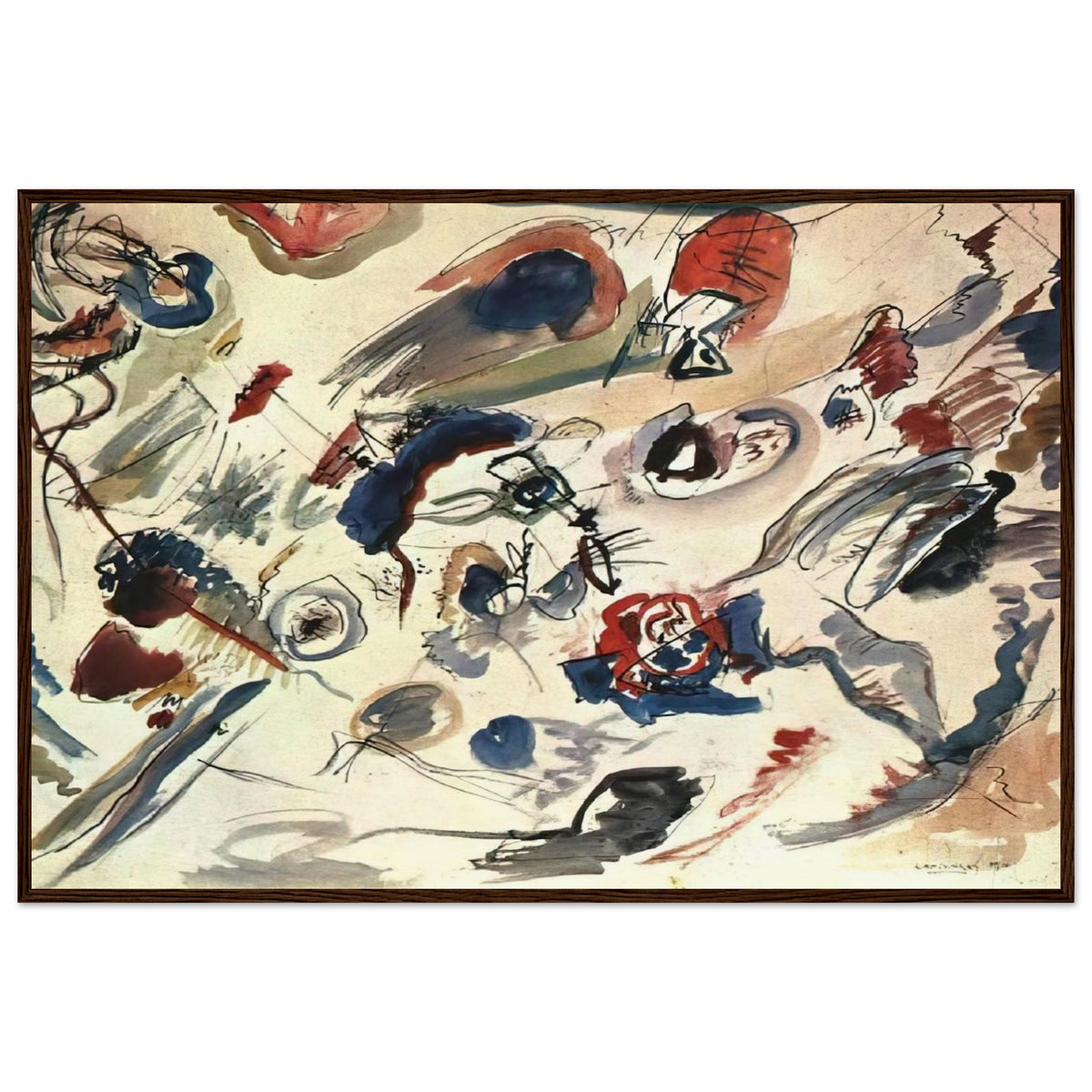 FIRST ABSTRACT WATERCOLOR 1910 Framed Poster | Wassily Kandinsky Framed Prints Wall Art | Wassily Kandinsky Shop