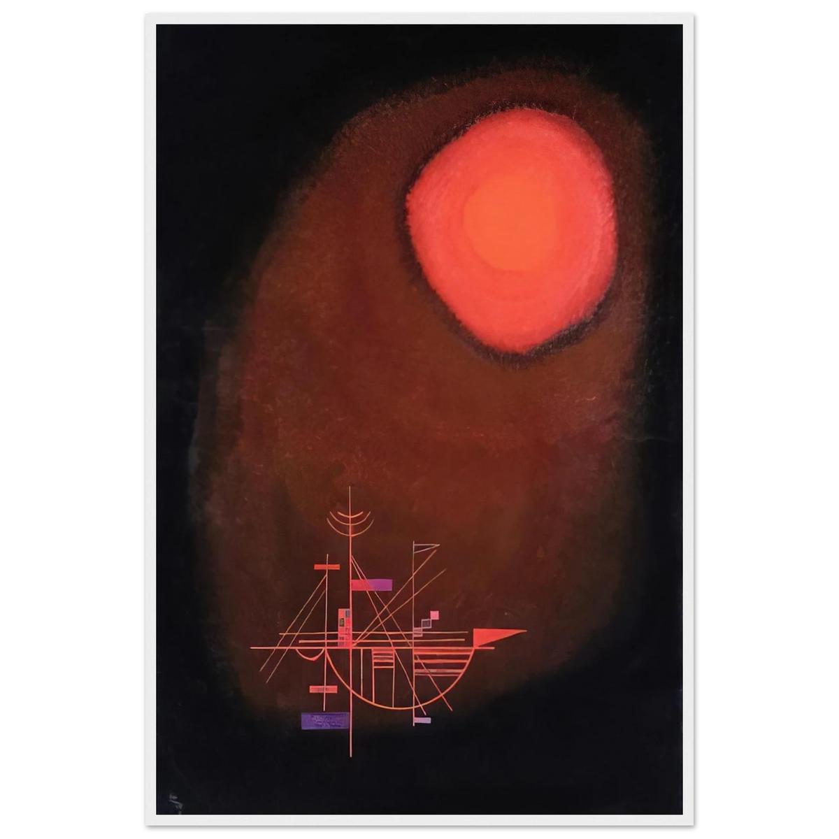 RED SUN AND SHIP Framed Poster | Wassily Kandinsky Framed Prints Wall Art | Wassily Kandinsky Shop