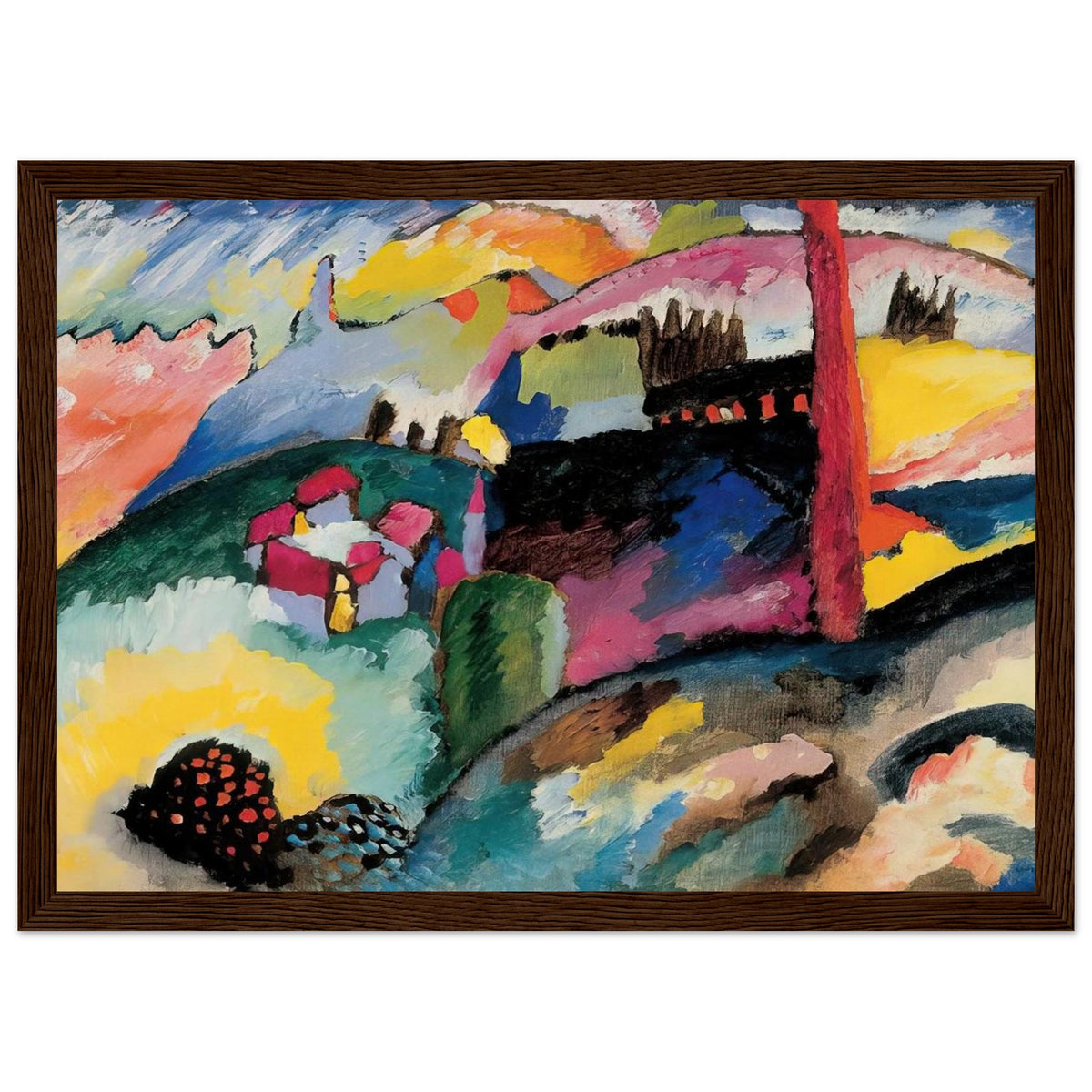 LANDSCAPE WITH FACTORY CHIMNEY 1910 Framed Poster | Wassily Kandinsky Framed Prints Wall Art | Wassily Kandinsky Shop