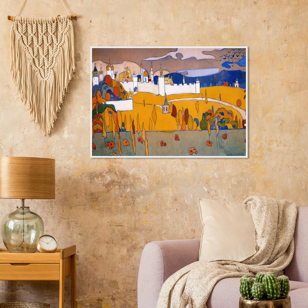 WALLED CITY IN AUTUMN LANDSCAPE 1902 Framed Poster | Wassily Kandinsky Framed Prints Wall Art | Wassily Kandinsky Shop