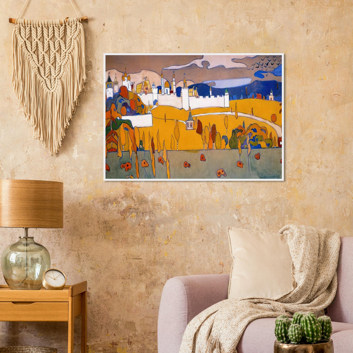 WALLED CITY IN AUTUMN LANDSCAPE 1902 Framed Poster | Wassily Kandinsky Framed Prints Wall Art | Wassily Kandinsky Shop