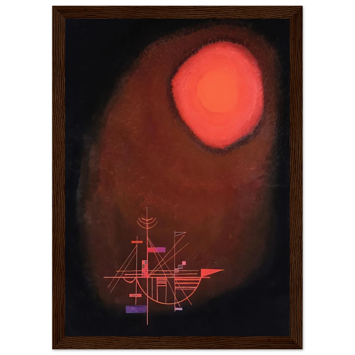 RED SUN AND SHIP Framed Poster | Wassily Kandinsky Framed Prints Wall Art | Wassily Kandinsky Shop