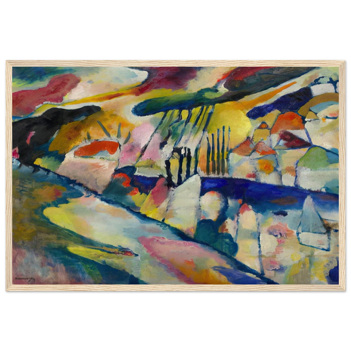 LANDSCAPE WITH RAIN 1913 Framed Poster | Wassily Kandinsky Framed Prints Wall Art | Wassily Kandinsky Shop