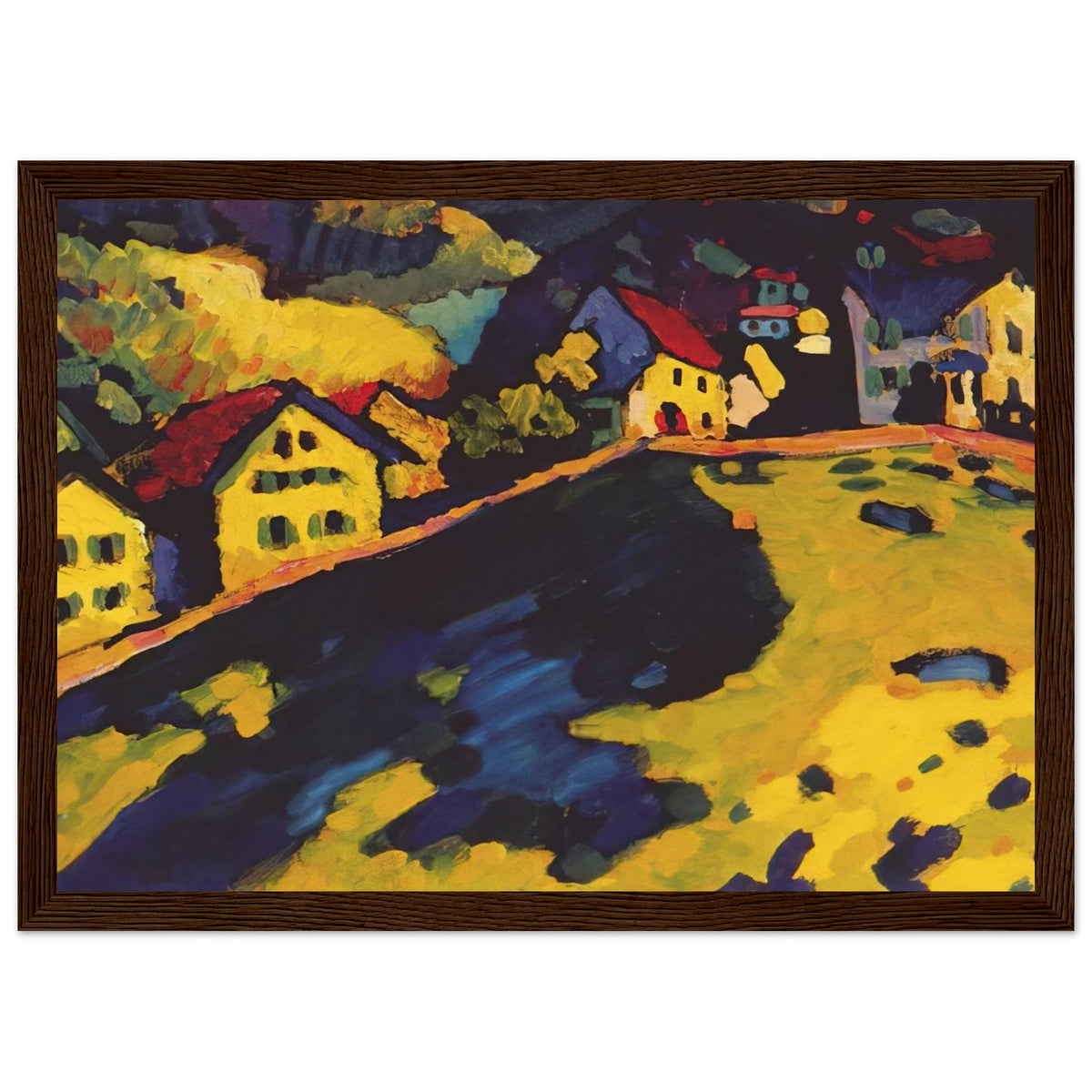 HOUSES AT MURNAU 1909 Framed Poster | Wassily Kandinsky Framed Prints Wall Art | Wassily Kandinsky Shop