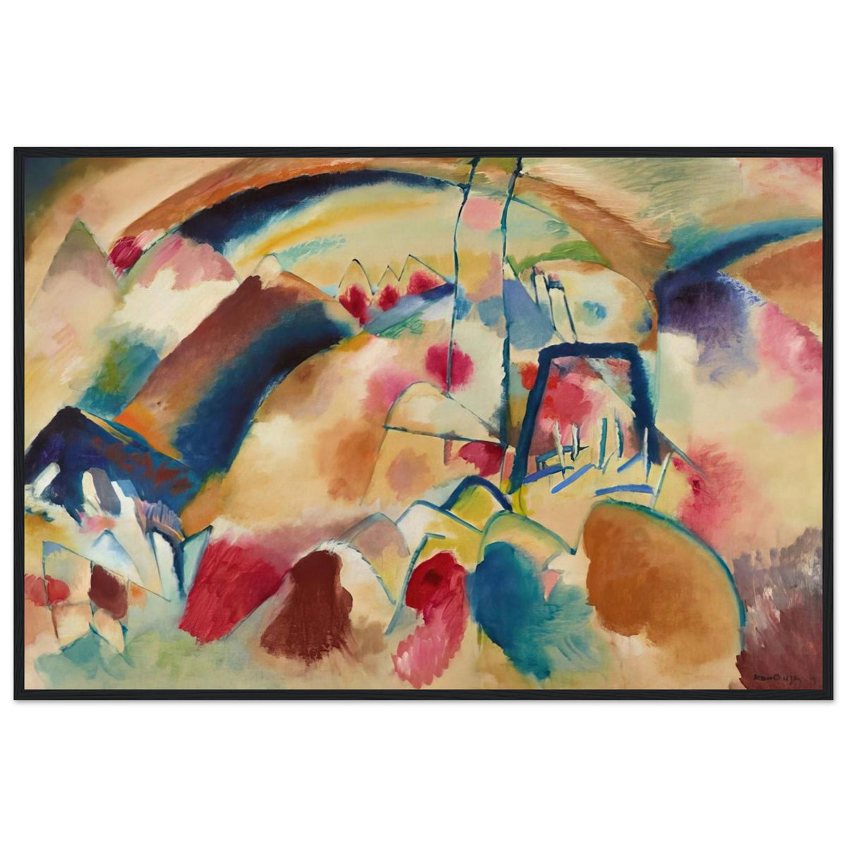 LANDSCAPE WITH CHURCH 1913 Framed Poster | Wassily Kandinsky Framed Prints Wall Art | Wassily Kandinsky Shop