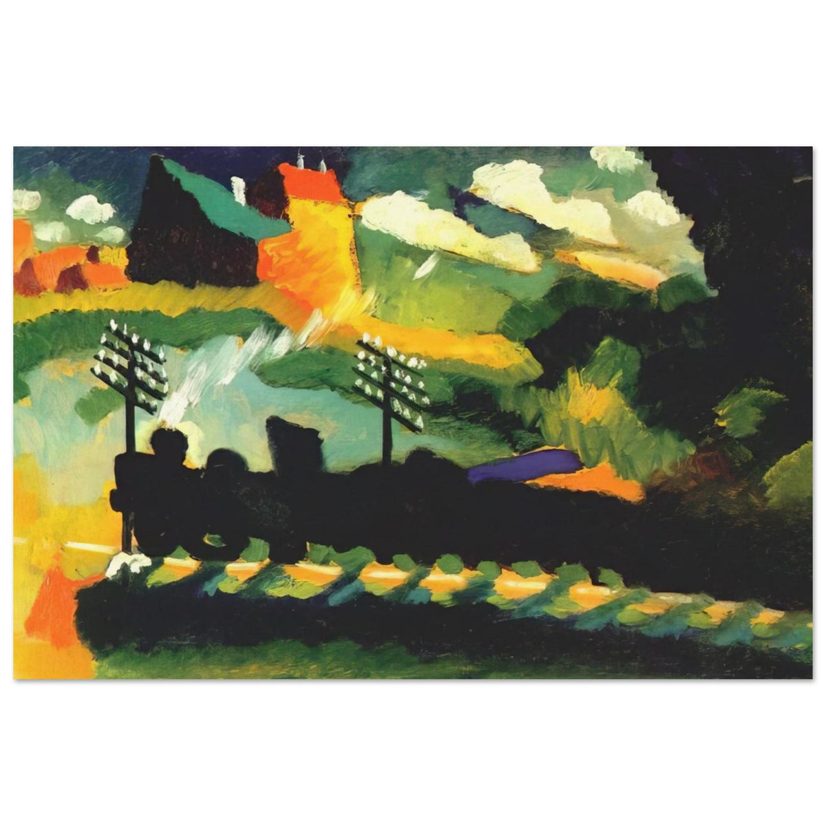 MURNAU VIEW WITH RAILWAY AND CASTLE 1909 Poster | Wassily Kandinsky Poster | Wassily Kandinsky Shop