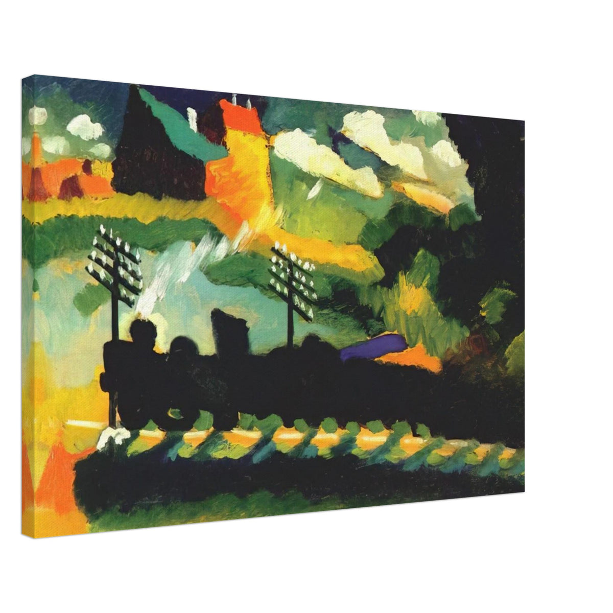 MURNAU VIEW WITH RAILWAY AND CASTLE 1909 Canvas | Wassily Kandinsky Canvas | Wassily Kandinsky Shop