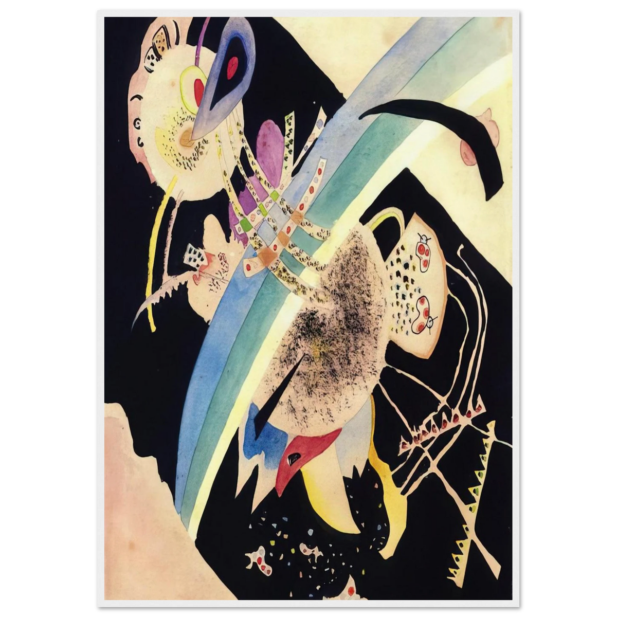 STUDY FOR CIRCLES ON BLACK 1921 Framed Poster | Wassily Kandinsky Framed Prints Wall Art | Wassily Kandinsky Shop