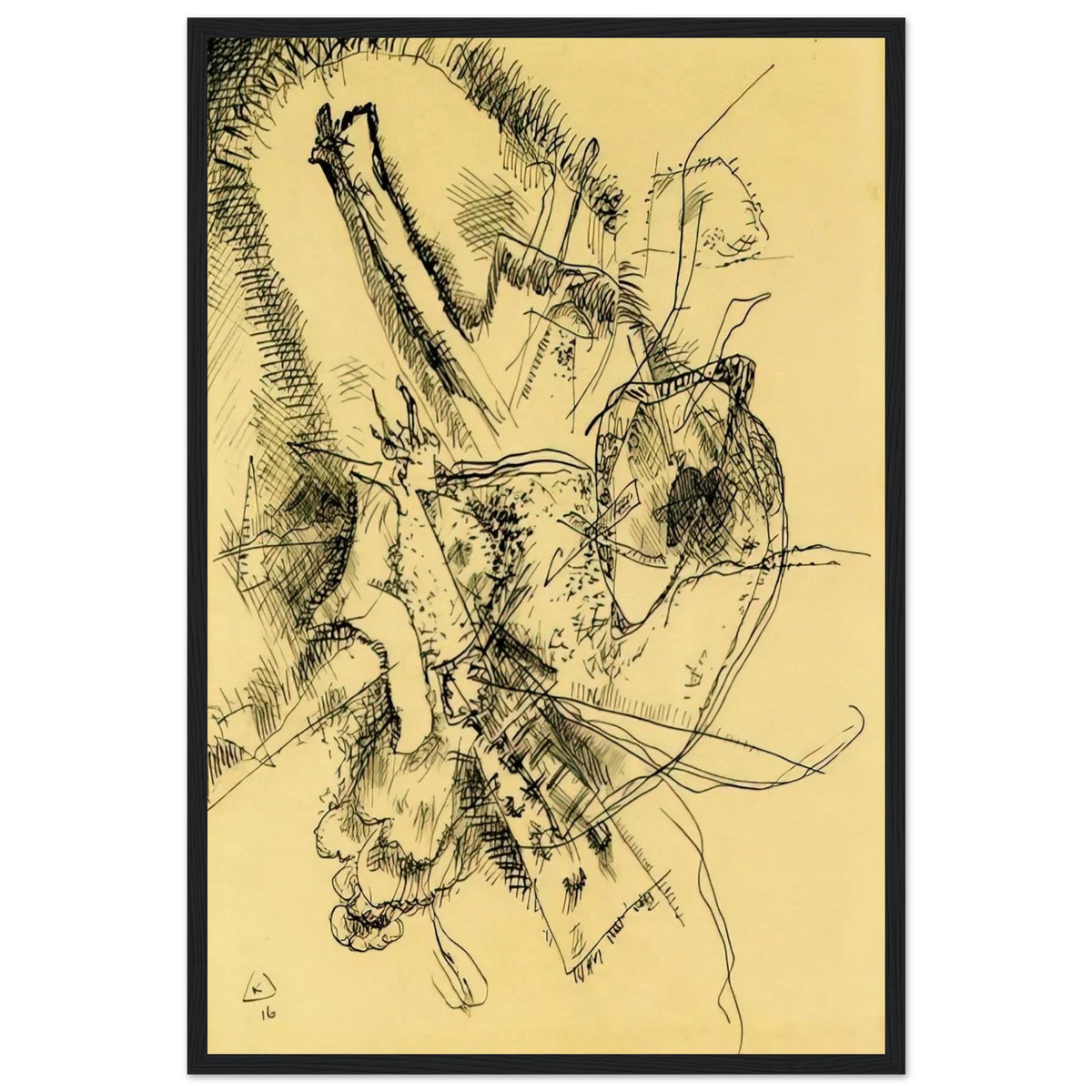 DRAWING FOR ETCHING II 1916 Framed Poster | Wassily Kandinsky Framed Prints Wall Art | Wassily Kandinsky Shop