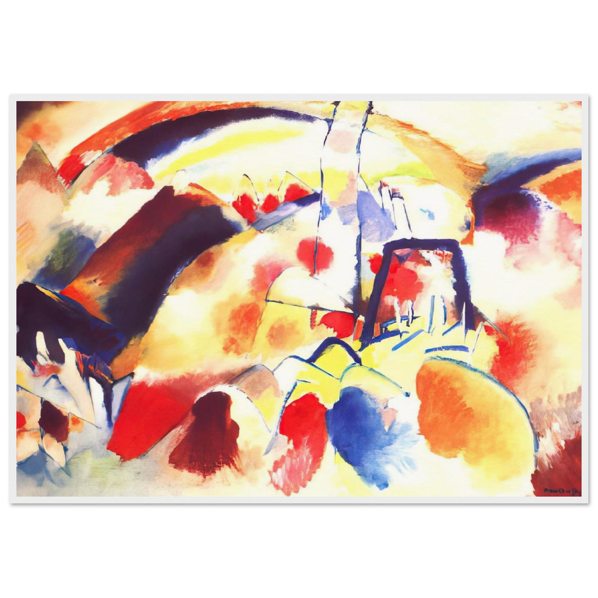 LANDSCAPE WITH RED SPOTS 1913 Framed Poster | Wassily Kandinsky Framed Prints Wall Art | Wassily Kandinsky Shop