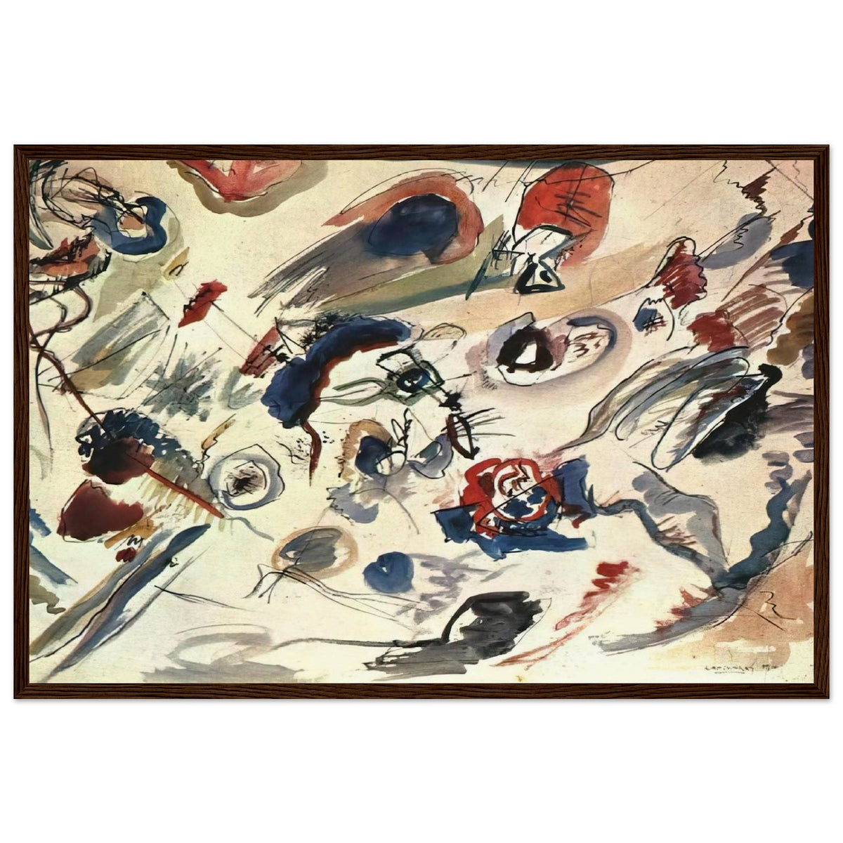 FIRST ABSTRACT WATERCOLOR 1910 Framed Poster | Wassily Kandinsky Framed Prints Wall Art | Wassily Kandinsky Shop