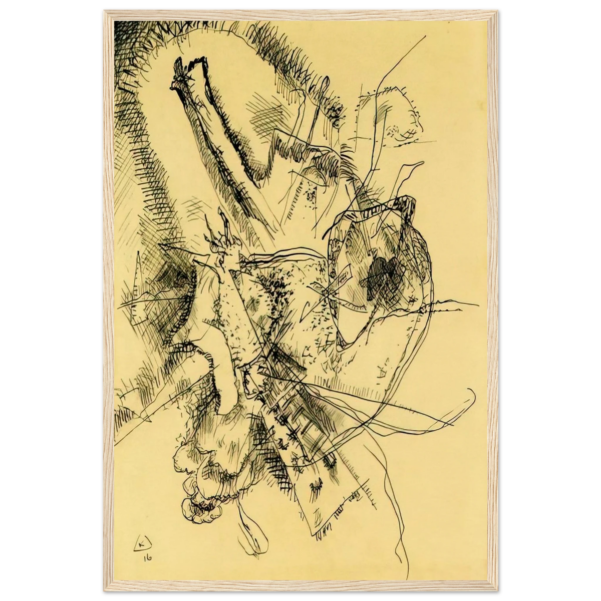 DRAWING FOR ETCHING II 1916 Framed Poster | Wassily Kandinsky Framed Prints Wall Art | Wassily Kandinsky Shop