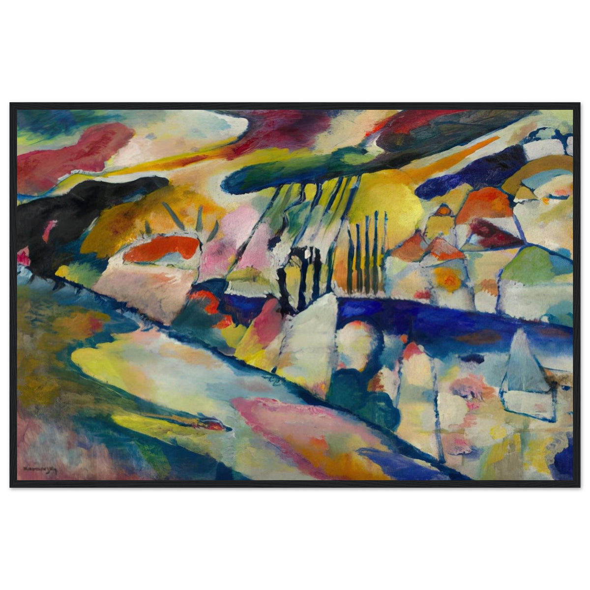 LANDSCAPE WITH RAIN 1913 Framed Poster | Wassily Kandinsky Framed Prints Wall Art | Wassily Kandinsky Shop