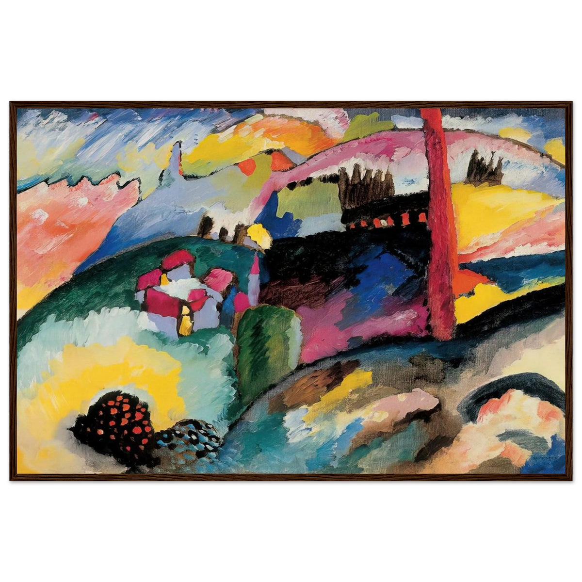 LANDSCAPE WITH FACTORY CHIMNEY 1910 Framed Poster | Wassily Kandinsky Framed Prints Wall Art | Wassily Kandinsky Shop