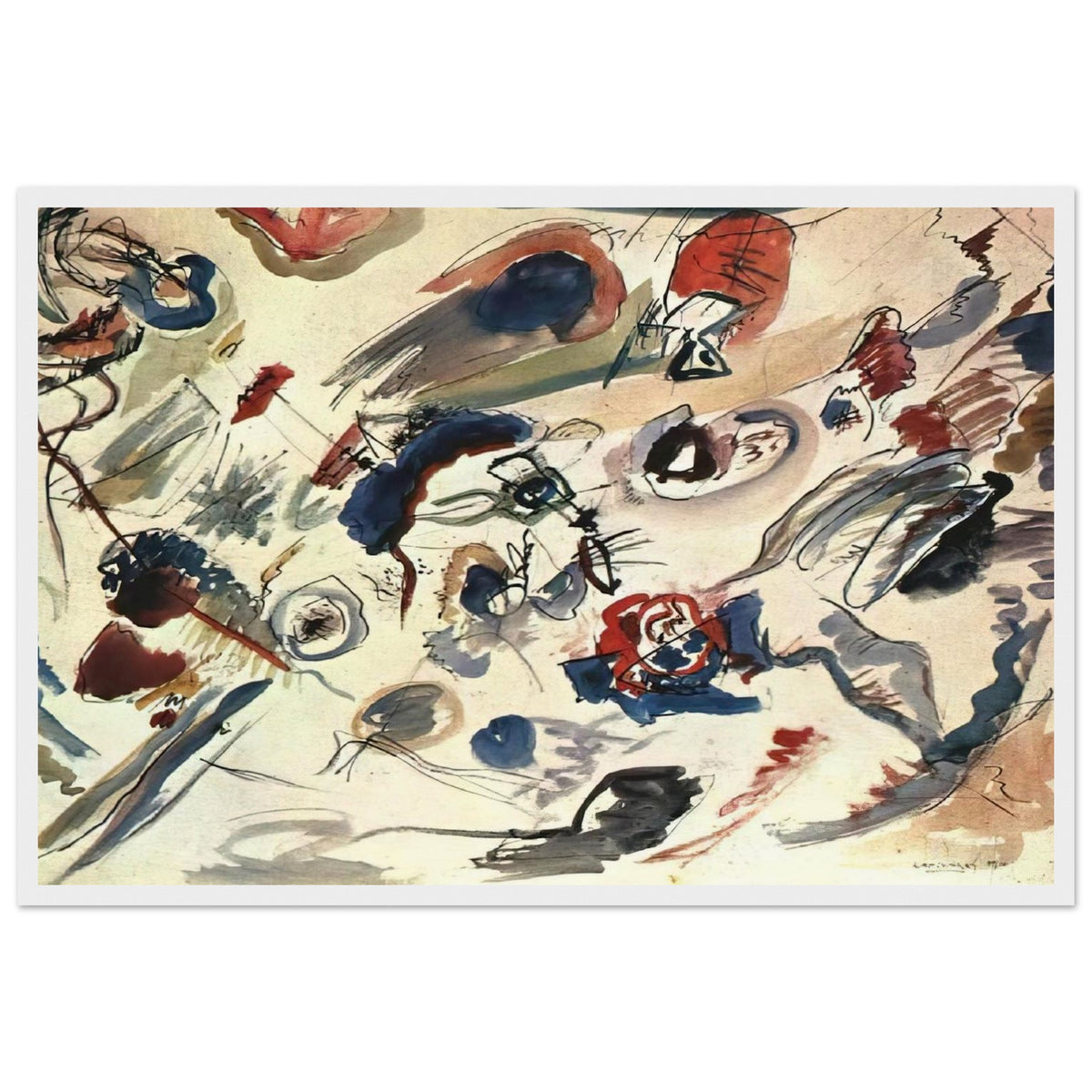 FIRST ABSTRACT WATERCOLOR 1910 Framed Poster | Wassily Kandinsky Framed Prints Wall Art | Wassily Kandinsky Shop