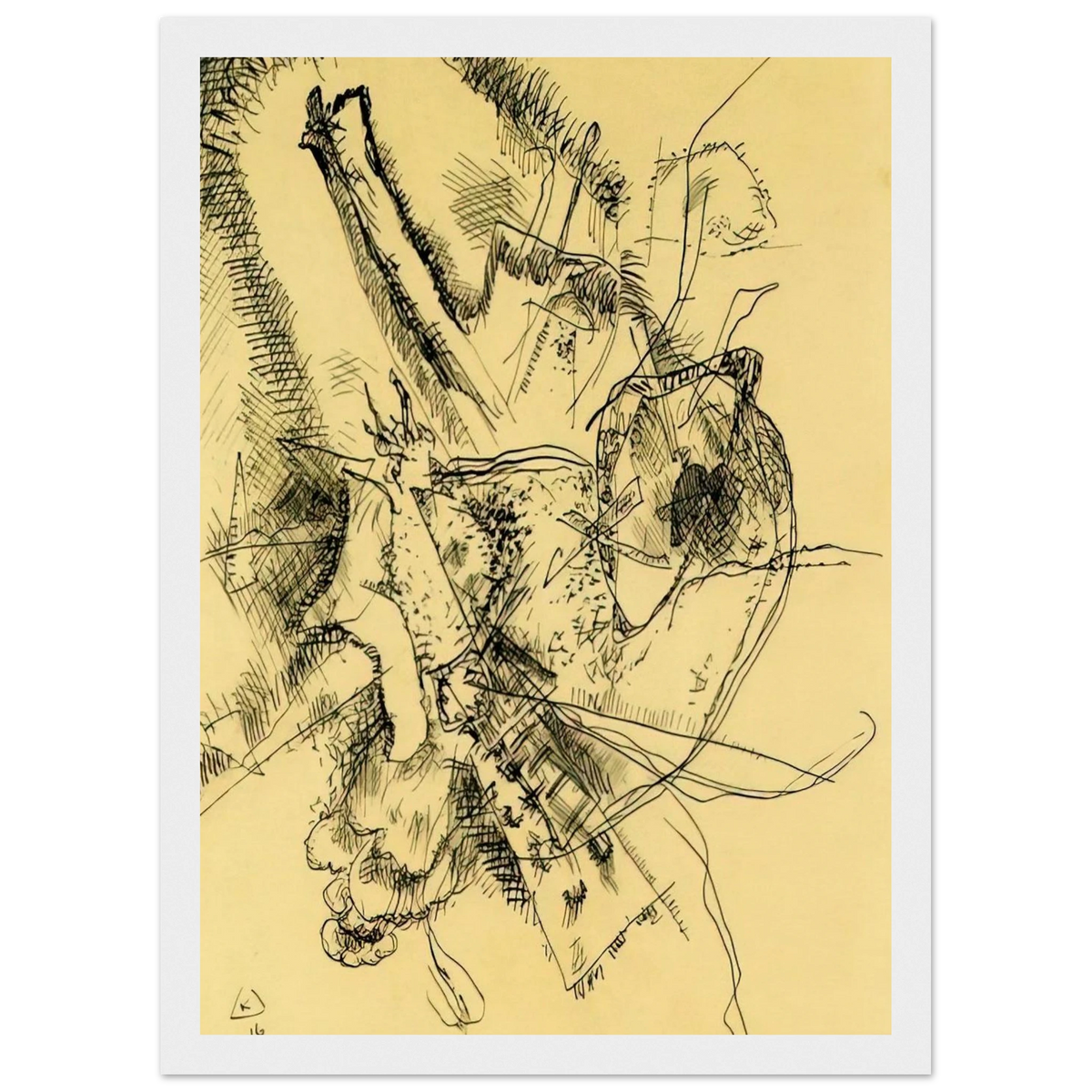DRAWING FOR ETCHING II 1916 Framed Poster | Wassily Kandinsky Framed Prints Wall Art | Wassily Kandinsky Shop