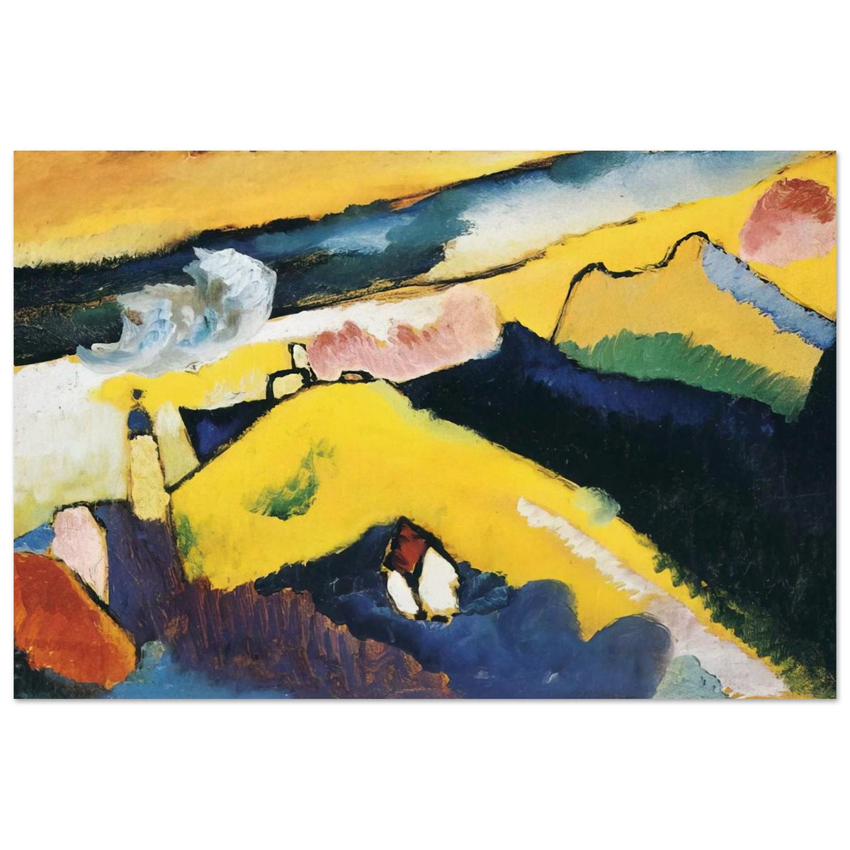 MOUNTAIN LANDSCAPE WITH CHURCH 1910 Poster | Wassily Kandinsky Poster | Wassily Kandinsky Shop