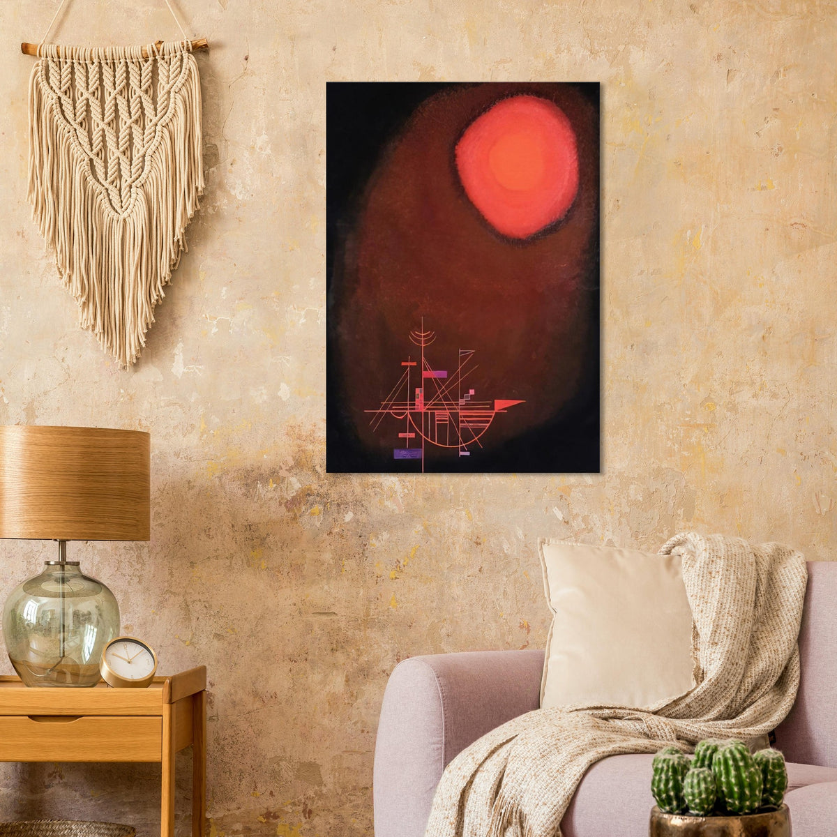 RED SUN AND SHIP Canvas | Wassily Kandinsky Canvas | Wassily Kandinsky Shop