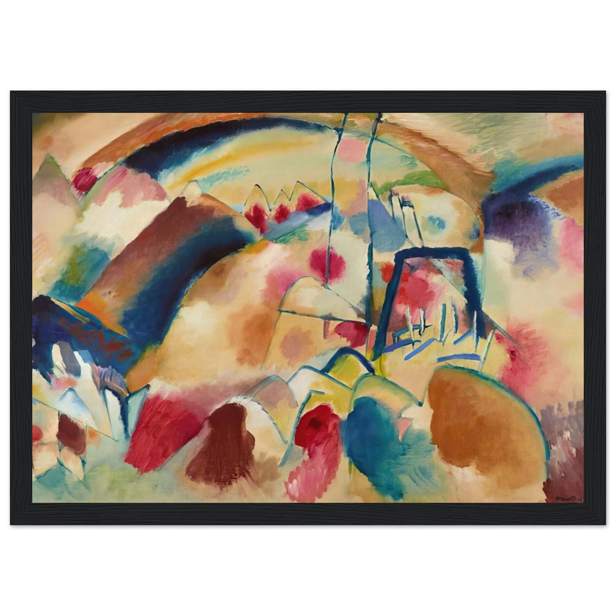 LANDSCAPE WITH CHURCH 1913 Framed Poster | Wassily Kandinsky Framed Prints Wall Art | Wassily Kandinsky Shop