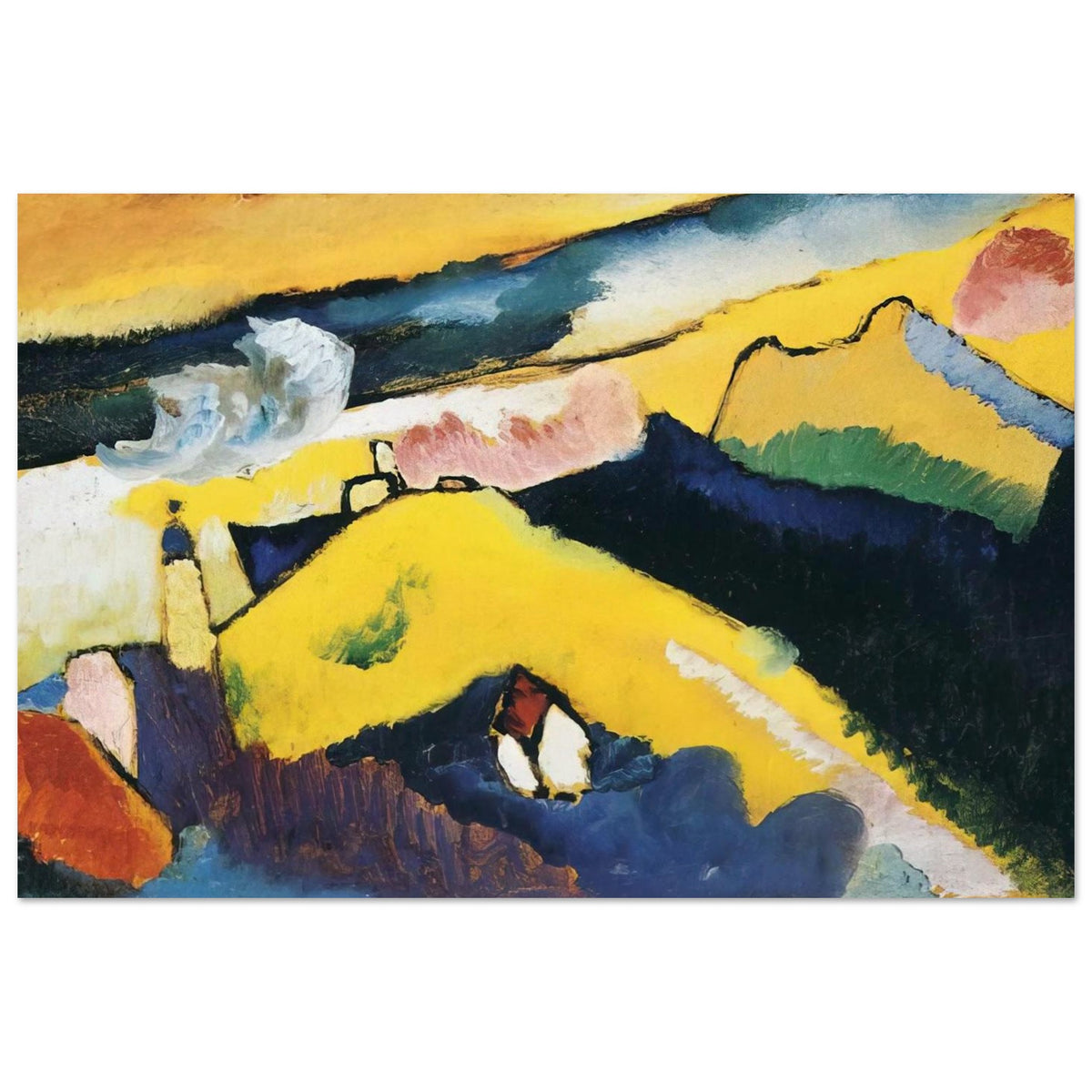 MOUNTAIN LANDSCAPE WITH CHURCH 1910 Poster | Wassily Kandinsky Poster | Wassily Kandinsky Shop