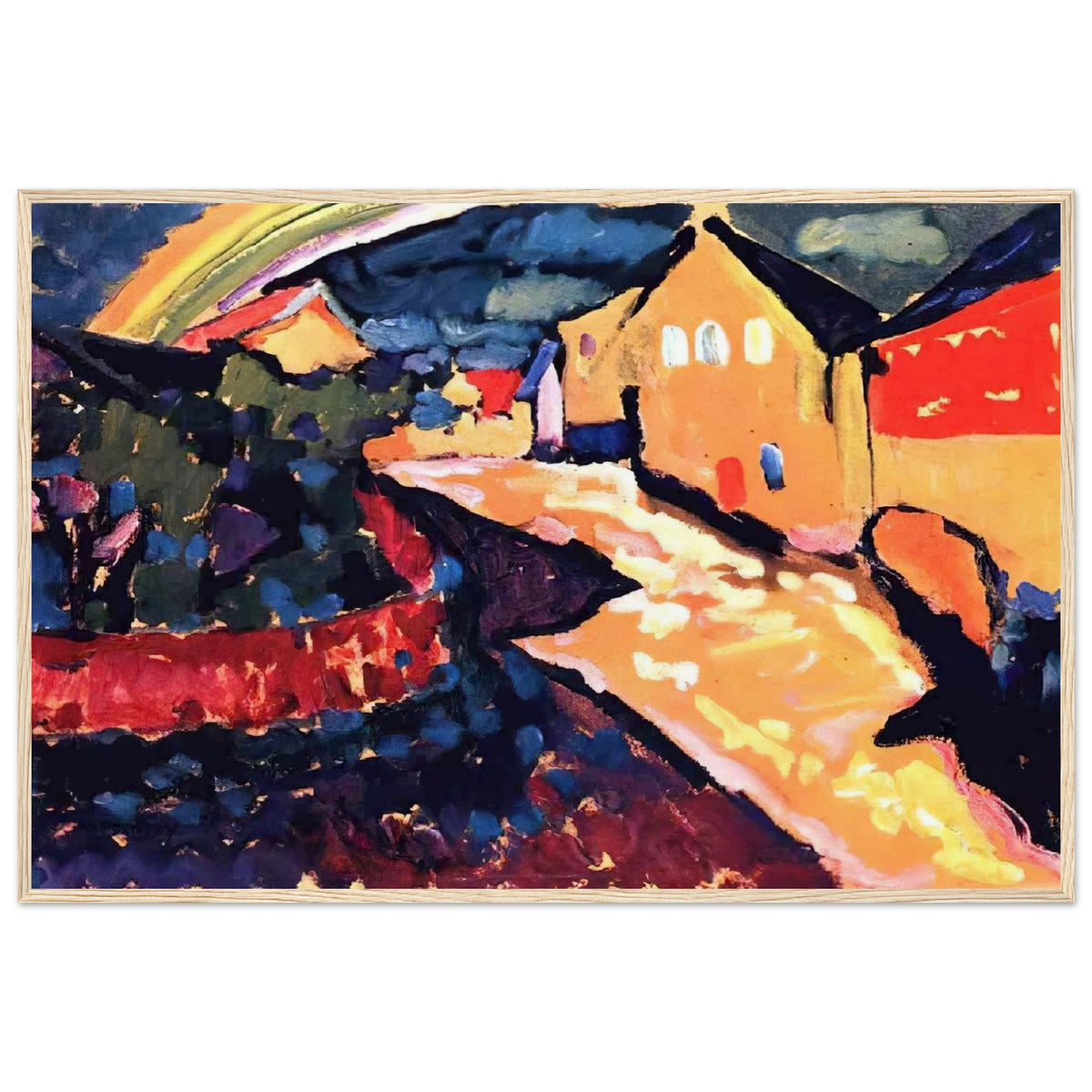 MURNAU WITH RAINBOW 1909 Framed Poster | Wassily Kandinsky Framed Prints Wall Art | Wassily Kandinsky Shop