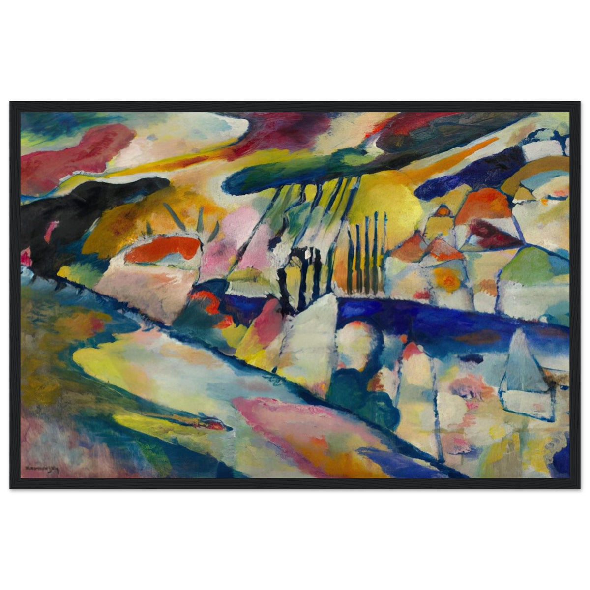 LANDSCAPE WITH RAIN 1913 Framed Poster | Wassily Kandinsky Framed Prints Wall Art | Wassily Kandinsky Shop