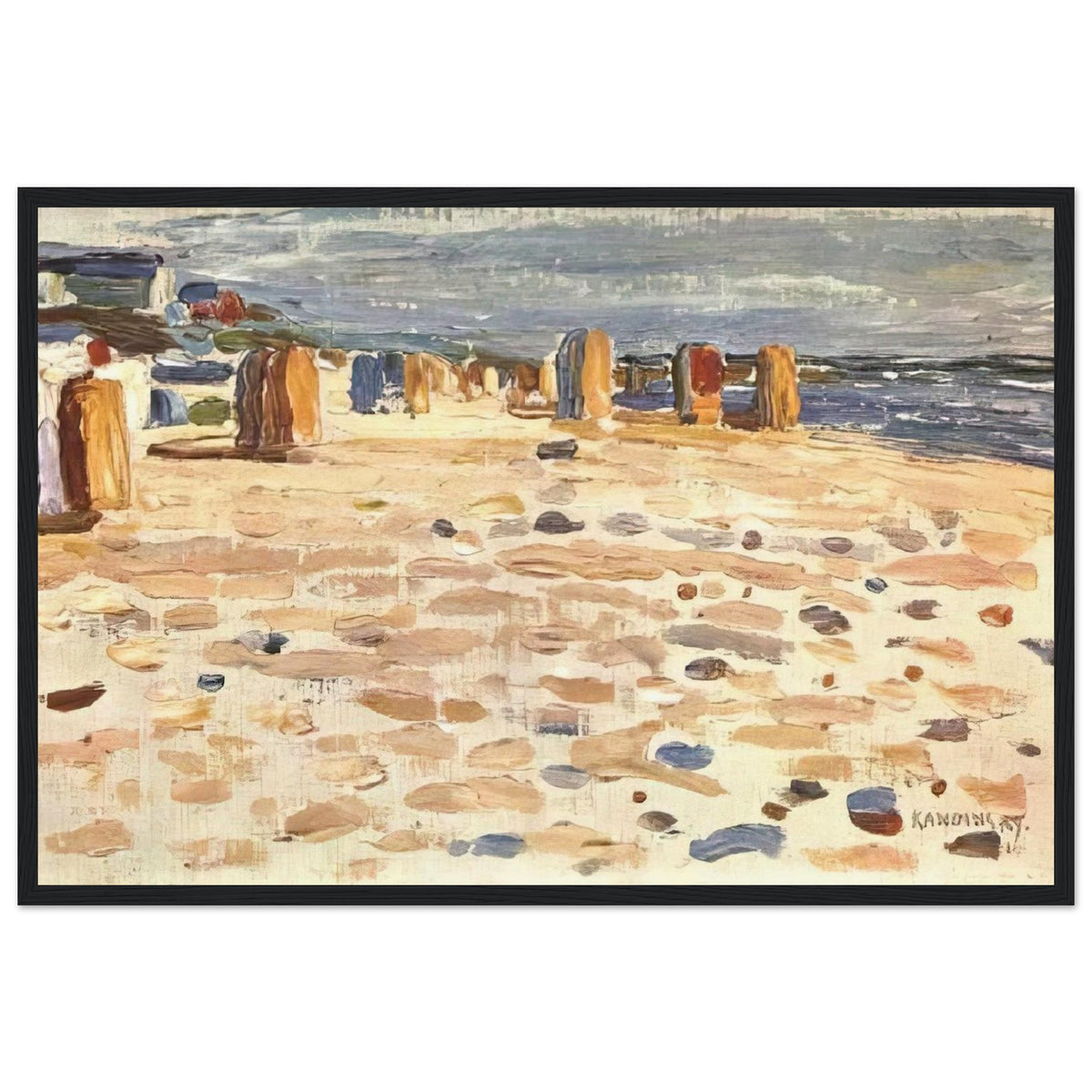 BEACH BASKETS IN HOLLAND 1904 Framed Poster | Wassily Kandinsky Framed Prints Wall Art | Wassily Kandinsky Shop