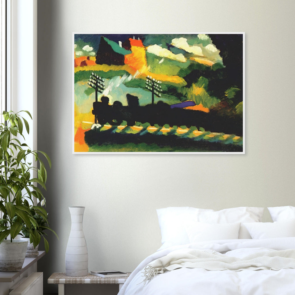 MURNAU VIEW WITH RAILWAY AND CASTLE 1909 Framed Poster | Wassily Kandinsky Framed Prints Wall Art | Wassily Kandinsky Shop
