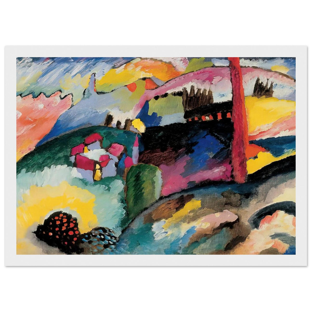 LANDSCAPE WITH FACTORY CHIMNEY 1910 Framed Poster | Wassily Kandinsky Framed Prints Wall Art | Wassily Kandinsky Shop