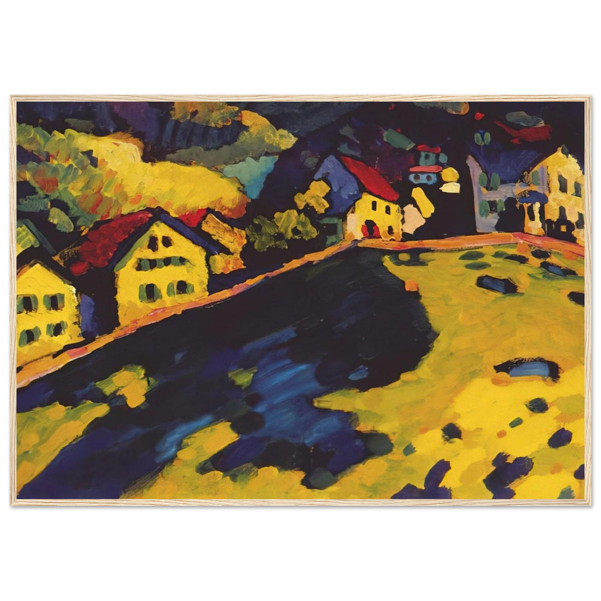 HOUSES AT MURNAU 1909 Framed Poster | Wassily Kandinsky Framed Prints Wall Art | Wassily Kandinsky Shop