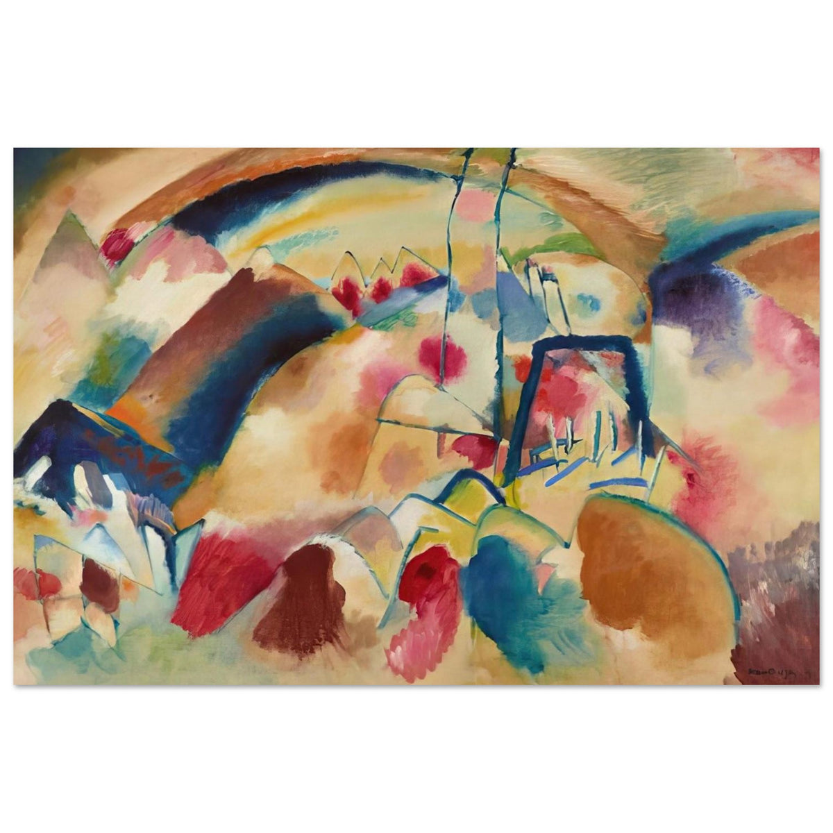 LANDSCAPE WITH CHURCH 1913 Poster | Wassily Kandinsky Poster | Wassily Kandinsky Shop