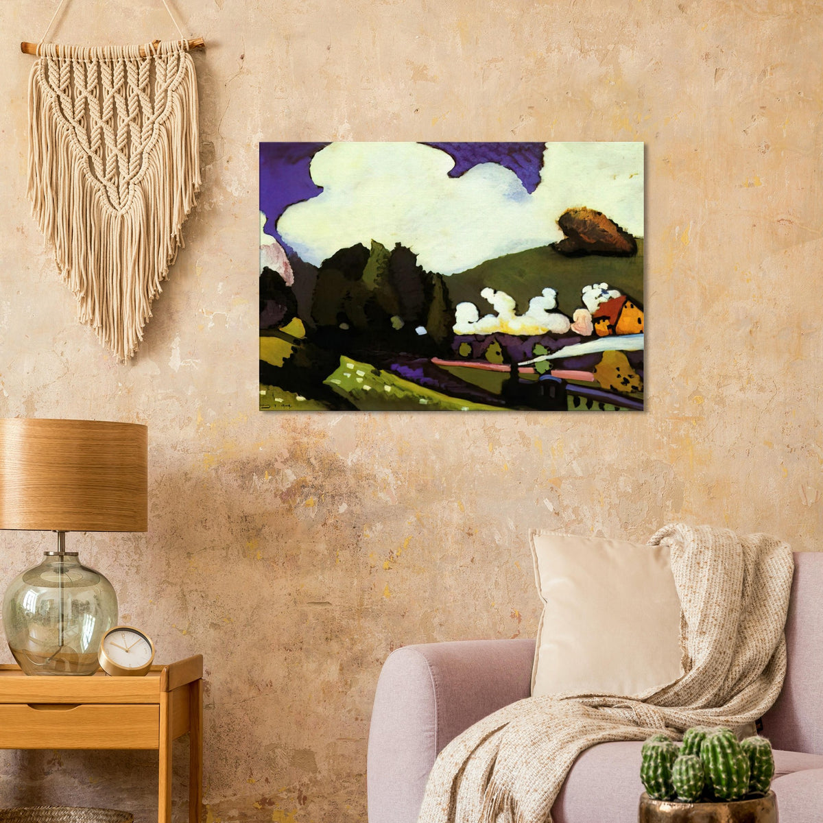LANDSCAPE WITH A STEAM LOCOMOTIVE 1909 Canvas | Wassily Kandinsky Canvas | Wassily Kandinsky Shop
