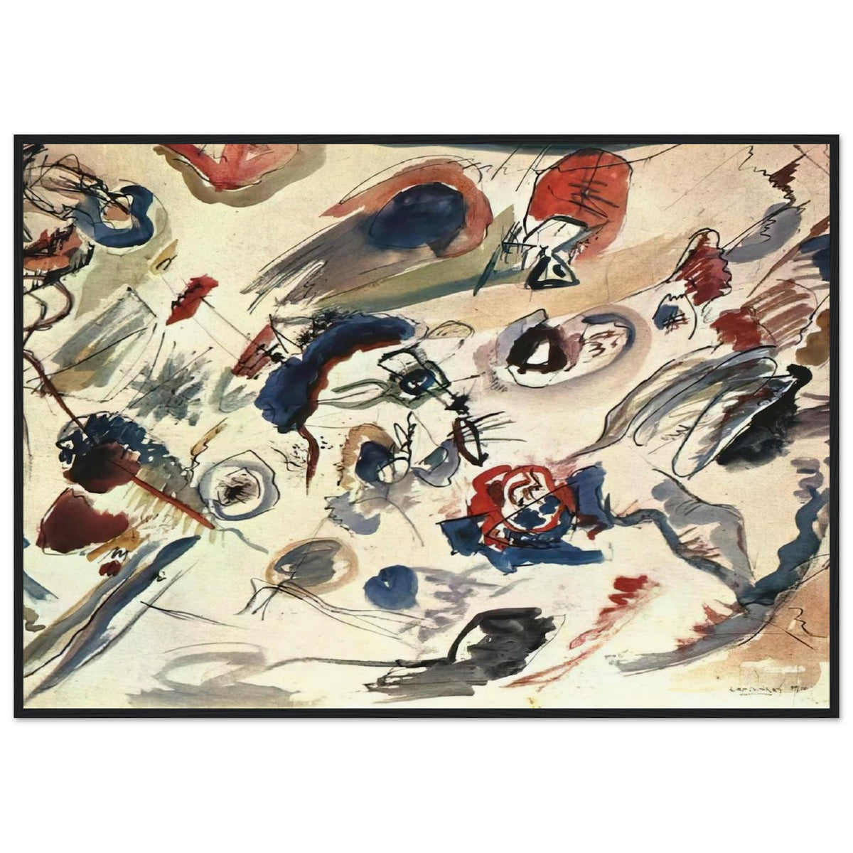 FIRST ABSTRACT WATERCOLOR 1910 Framed Poster | Wassily Kandinsky Framed Prints Wall Art | Wassily Kandinsky Shop